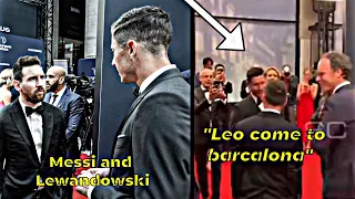 Messi meets Lewandowski during the Laureus award 😯