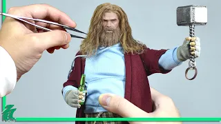 REAL Hair Fat Thor Sculpture (Repaint, Root) 1/6 CUSTOM FIGURE Chris Hemsworth Woo Toys