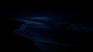 Relaxation Ocean Waves at Mid Night - Healing the Soul, Stress Relief, Anxiety and Depressive States