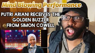 Golden Buzzer: Putri Ariani receives the GOLDEN BUZZER from Simon Cowell | AGT 2023 | REACTION!!!