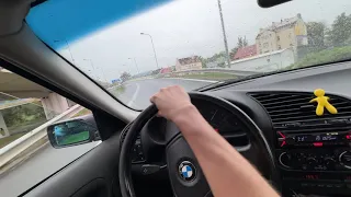 POV | BMW E36 RAIN DRIFT | 4K