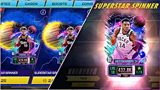 INSANE SUPERSTAR SPINNERS PACK OPENING! ROSE QUARTZ?! COURTSIDE WEMBY?! #nba2kmobile