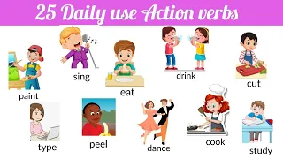 25 action verbs for daily use with examples | Daily use English | vocabulary | Beginners English