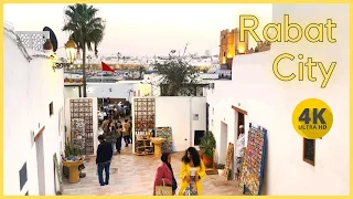 RABAT city 2023 Walking tour - Morocco 🇲🇦 4K HDR  Corniche Bouregreg