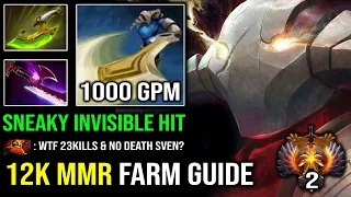 That's How 12K MMR Sven Fast Farm Like a God with 1000 GPM & 1K XPM Invisible Silver Edge Dota 2