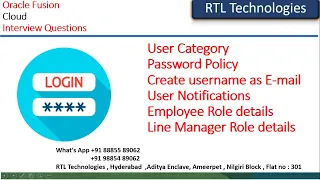 Oracle Fusion Cloud User Category | User Creation | Password Policy | Employee Line Manager Role