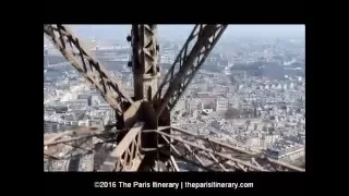 Elevator ride up to 3rd floor of Eiffel Tower