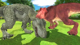 The epic journey of Speckles The Tarbosaurus & One-Eye T rex! - Animal Revolt Battle Simulator