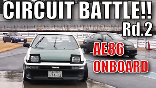 ONBOARD : DK Tsuchiya AE86 vs Active Professional Drivers Battle Rd.2