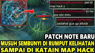 MOBILE LEGENDS JADI RUSAK PARAH ! MUSUH SEMBUNYI DI RUMPUT KELIHATAN ! BERASA PAKAI CHEAT MAP HACK !