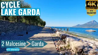 Lake Garda - Malcesine to Garda - Indoor Cycling Video with telemetry