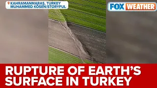 Drone Video Reveals Ruptures Of Earth's Surface Over Turkey Following Massive Earthquakes