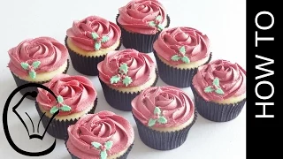 How To Make Christmas Rose Cupcakes by Cupcake Savvy's Kitchen