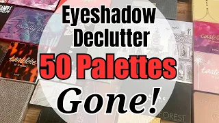 MASSIVE EYESHADOW PALETTE DECLUTTER 2023 | Saying Goodbye To Old Favorites!