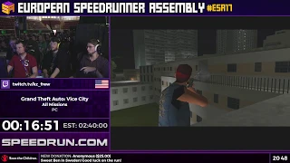 #ESA17 Speedruns - Grand Theft Auto: Vice City [All Missions] by KZ_FREW