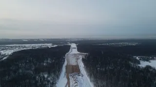 Уфа с высоты 400 метров зимой // Восточный выезд на М5, Елкибаево, Дудкино, Фёдоровка, Башкортостан