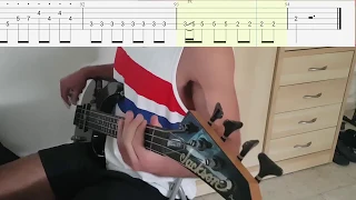 The Black Eyed Peas - Let's Get Retarded Bass Cover with TABS on screen