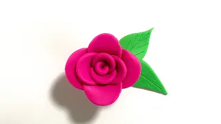 ♥️ Clay with me- how to make a pink rose flower | phool/ model tutorial craft. easy DIY