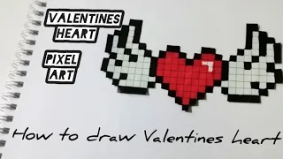 Valentines Heart Pixel Art 💌 | pixel art ideas - How to draw valentines heart #pixelart #valentines