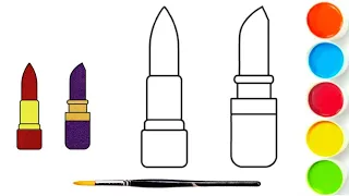 How to Draw a Cute Lipstick for Kids and Toddlers