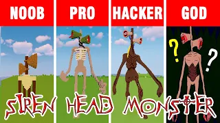 Minecraft BUILD BATTLE: SIREN HEAD 2 in Minecraft: NOOB vs PRO vs HACKER vs GOD