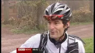 Mark Webber training in Wendover Woods, Buckinghamshire