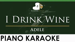 Adele - I Drink Wine - LOWER Key (Piano Karaoke Instrumental)