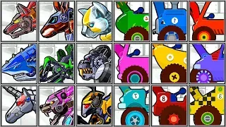 Dinosaur Digger - 9 Trucks + Dino Robot Corps - 9 Animals | Full Game Play