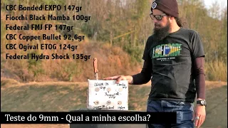 Teste balístico de munições 9mm - Qual a minha escolha?