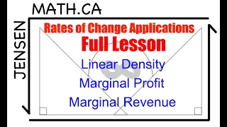 2.6 Rates of Change Applications (full lesson) | Grade 12 MCV4U | jensenmath.ca