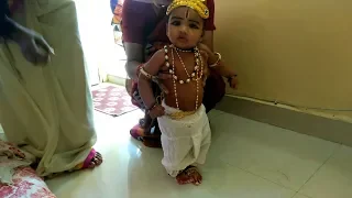 Cute 5 months baby as Little Krishna | Special Sri Krishna janmastami | Nirvighna as Little Krishna