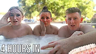 Last To Leave The HOT TUB Wins £1,000 - Challenge *bad idea*