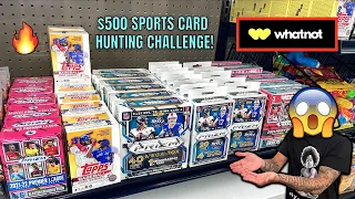 *CARD HUNTING $500+ SPENDING CHALLENGE! 😱 + GIVING AWAY A TON OF PRIZM FOOTBALL! 🏈