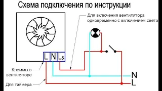 Как подключить вытяжку с таймером без подвода третьего провода .