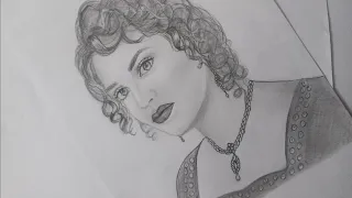 How to Draw Rose dewitt (kate winslet) from Titanic movie : Drawing tutorial |Girl character drawing