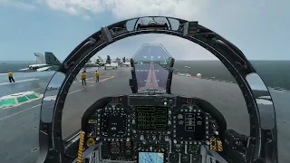 dcs aircraft takeoff on f18-F SuperHornet #dcs #shorts