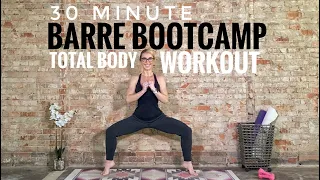 30 Minute Barre Bootcamp Total Body Workout with Cardio: Minimal Cues & Challenging 🔥 Barre(less)