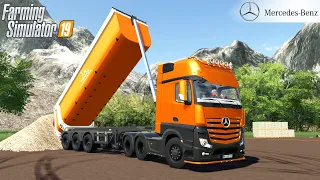 Farming Simulator 19 - MERCEDES MP4 With Semi Trailer Dump Truck Unloading Rubble