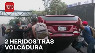 Volcadura deja dos personas heridas en bajo puente de Insurgentes y Eje 10 - Las Noticias