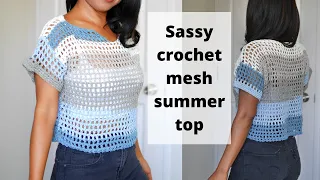 Sassy crochet mesh summer top in any size