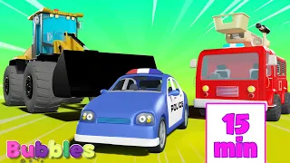 Police car | Fire Truck | Construction vehicles | Tractor |  Unicorn songs | Bubbles nursery rhymes