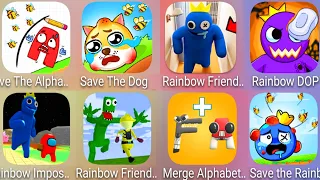 Rainbow Friends ( Chapter 2 + DOP + Impostor Survivor ) & Save The (Dog + Rainbow + Alphabet Lore)