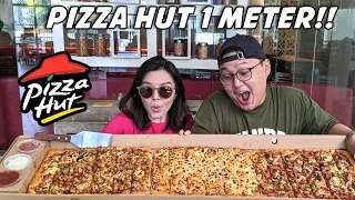 MAKAN PIZZA HUT 1 METER PORSI TANBOY KUN !! BEGAH POL !!