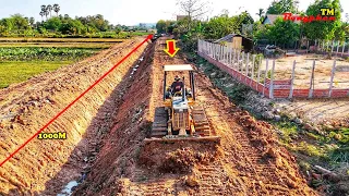 Power Bulldozer KOMATSU D21P Pushing Soil To Finish Project Irrigation System and Road | Bongphen TM