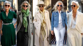 Street Fashion Italy🇮🇹Spring 2024🌸For Elegant Age 50+ 60+ 70+ in Milan Best Selection 4k60fps #vogue