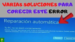reparacion automatica windows 10(2023)windows 10 no inicia/reparacion automatica,solucion wimdows 10