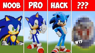 NOOB vs PRO vs HACKER - Sonic the Hedgehog - Minecraft Pixel Art