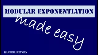 Modular exponentiation made easy