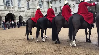 Changing of the Queen's Life guard at the Horse Guards parade ceremony