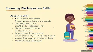 Kindergarten Readiness Webinar